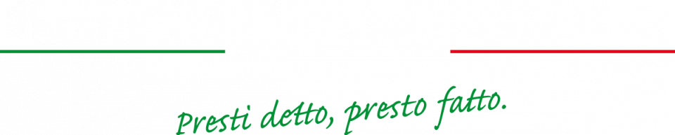 Schriftzug "Eismacherkunst aus Italien - Das Familienunternehmen PRESTI aus Ebermannstadt"